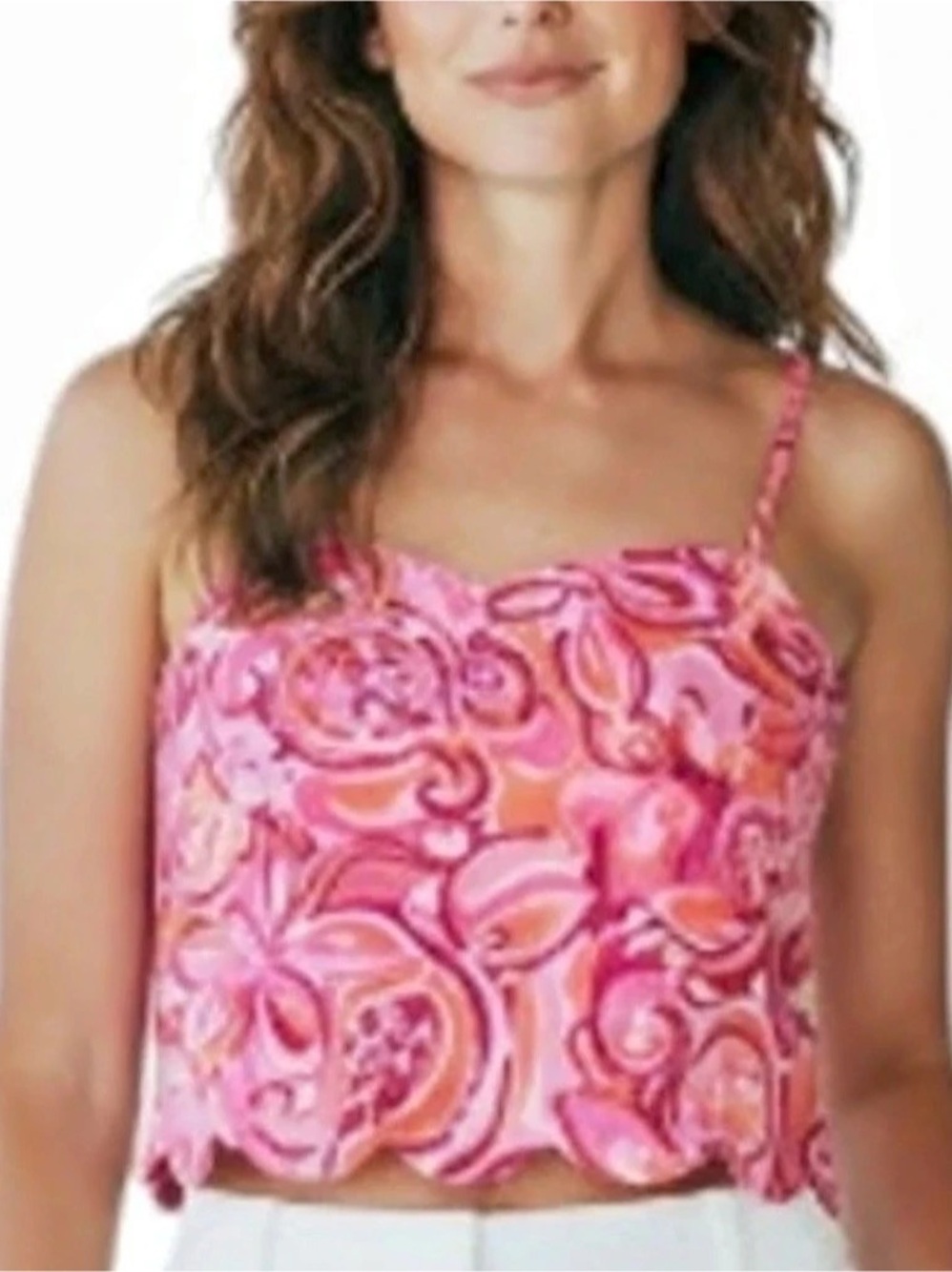 Lilly Pulitzer Pink Pout Mango Salsa Paisley Crop Top in Pink & Red S